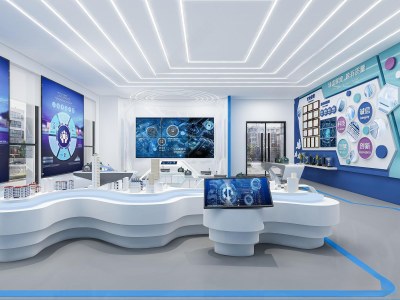 现代科技展厅3D模型下载